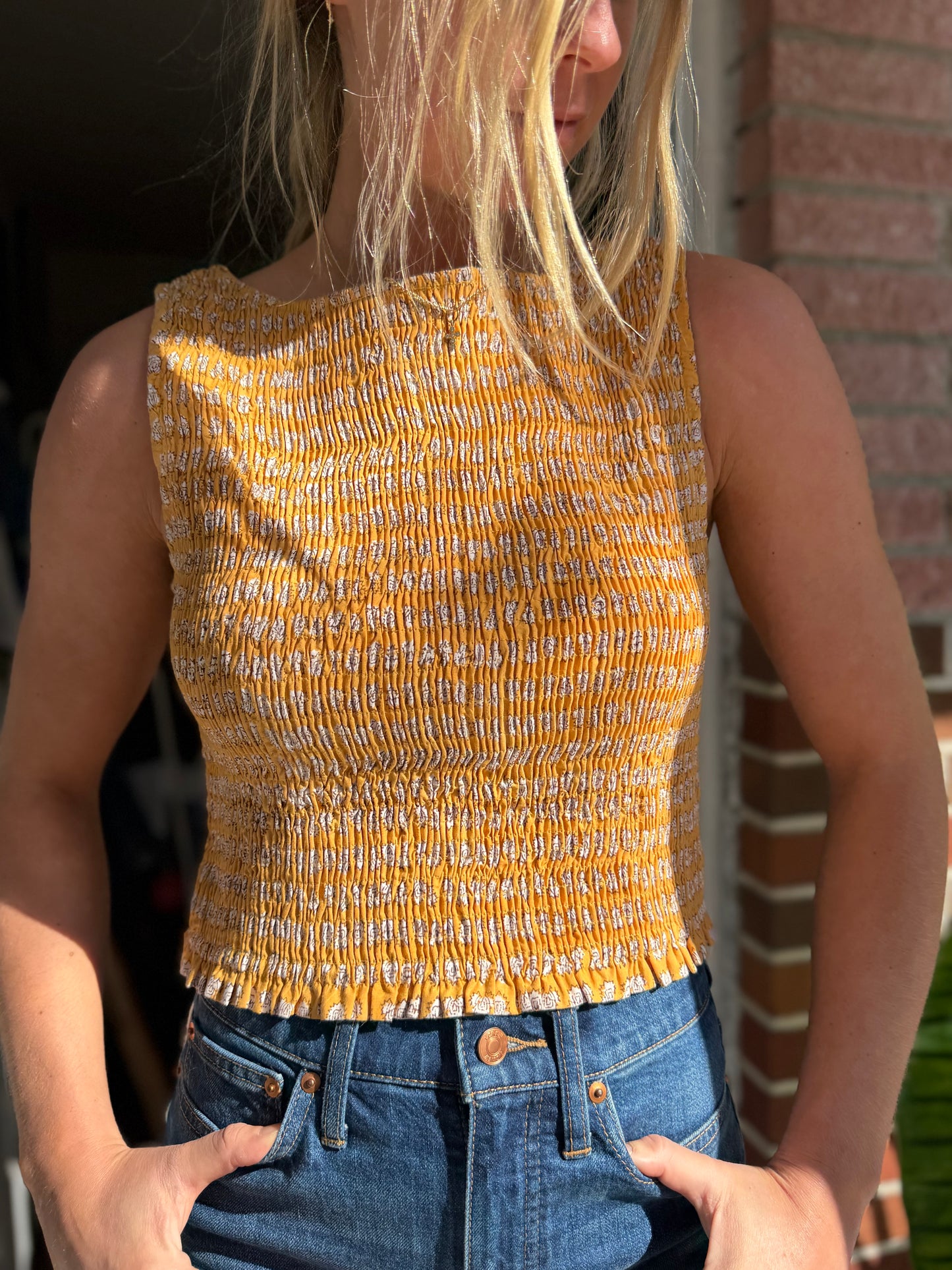 Marea | Floral Rouched Tank Top, S