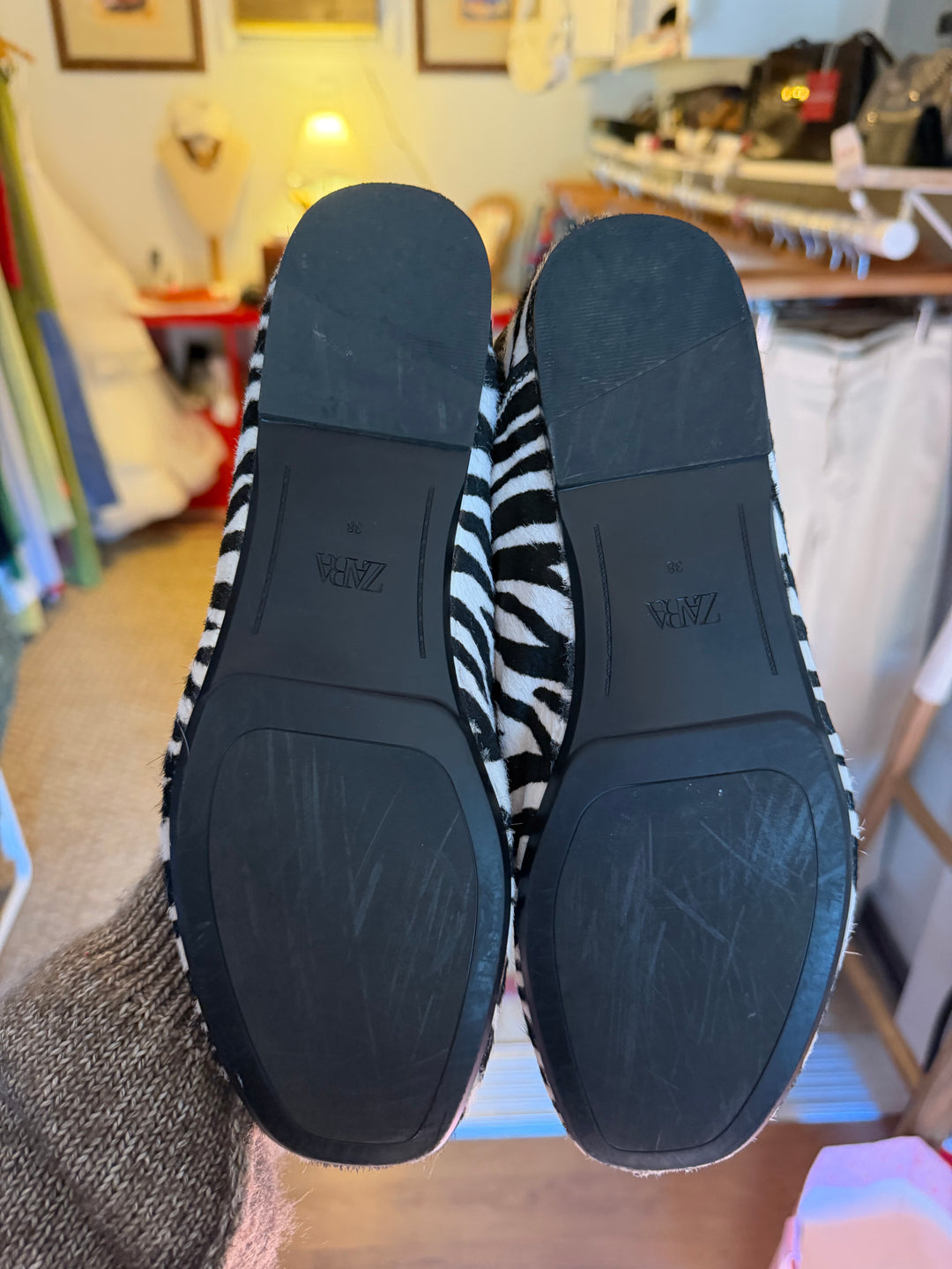 Zara | Zebra Loafers, 38