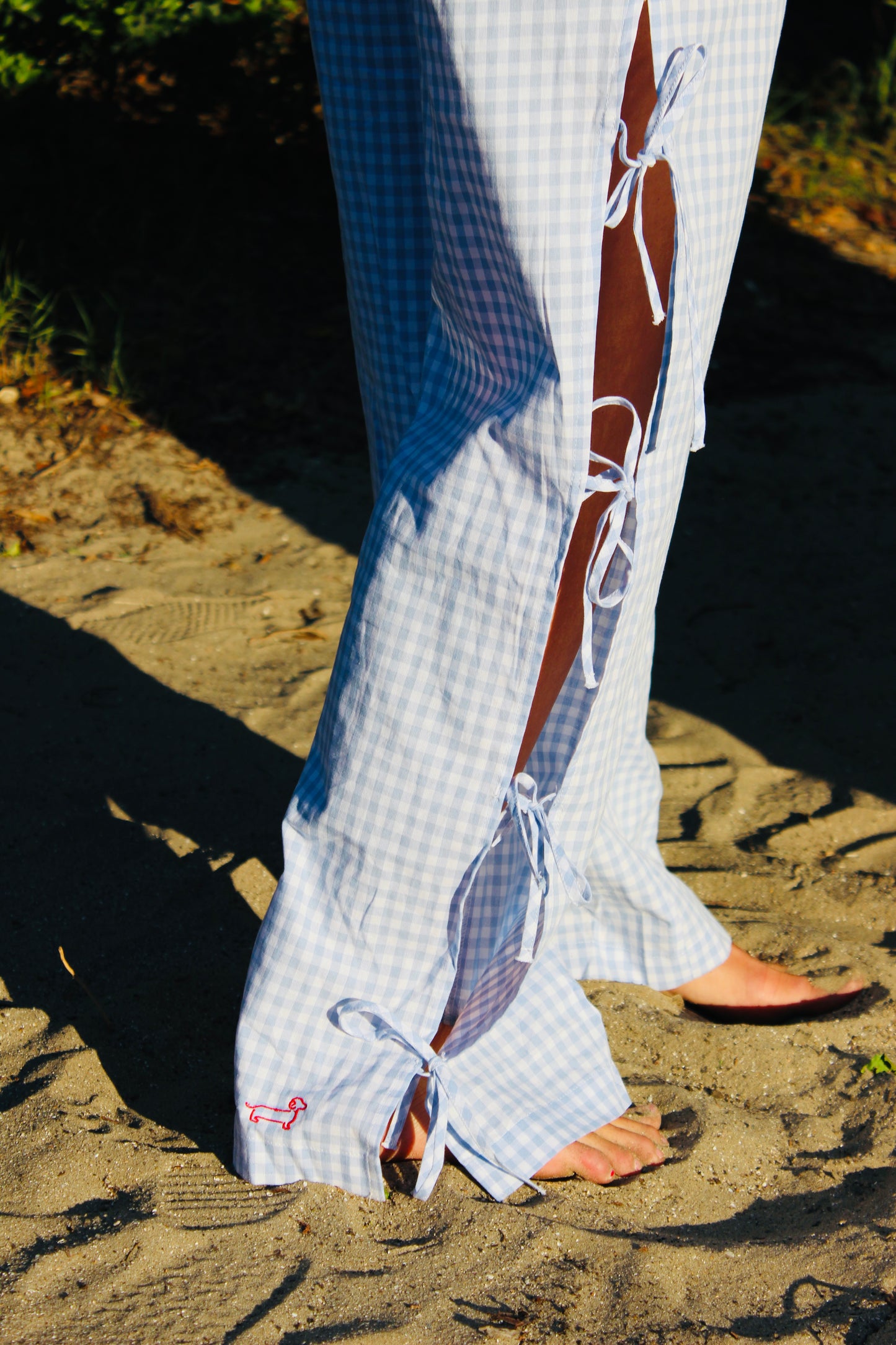 Endsley | Gingham Side Tie Pants, S