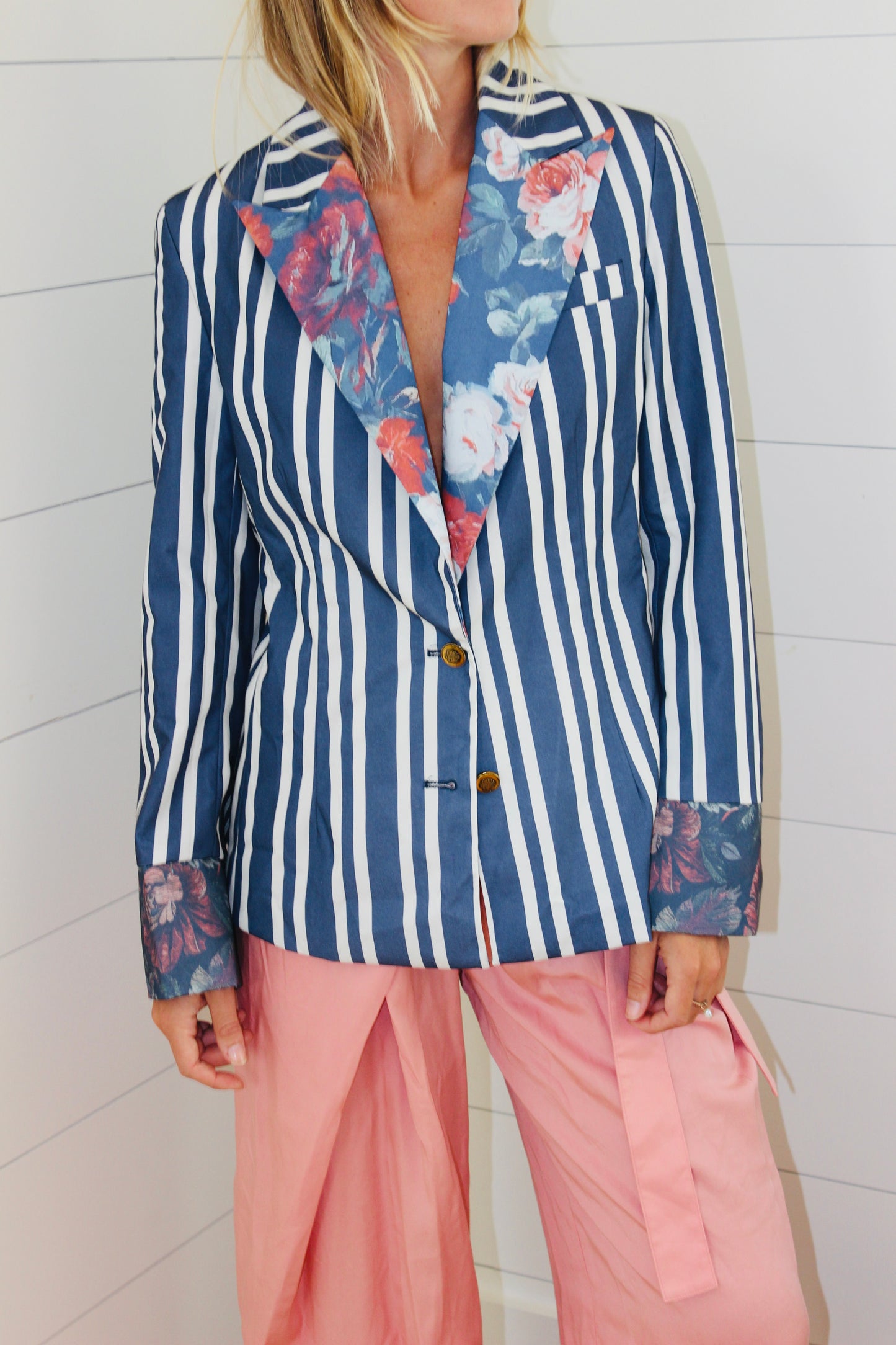 Futario | Floral Stripe Blazer, S/M