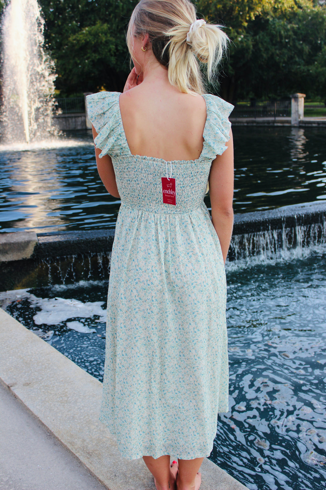 Baybala | Floral Ruffle Midi Dress, XS