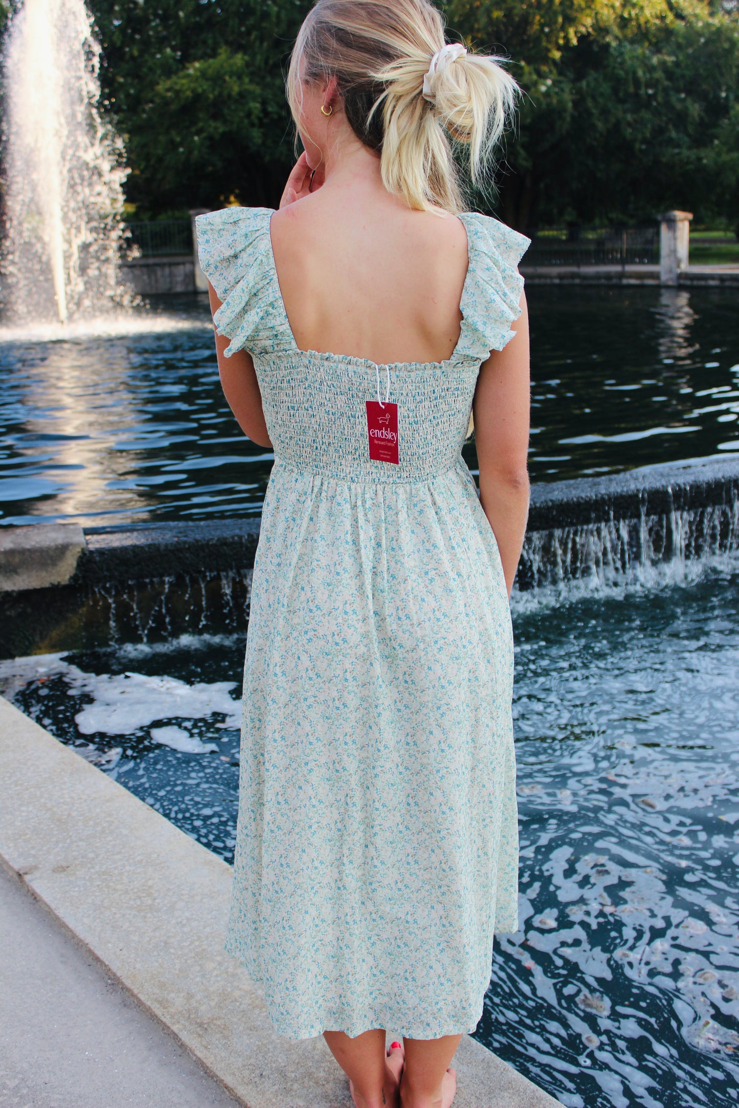 Baybala | Floral Ruffle Midi Dress, XS