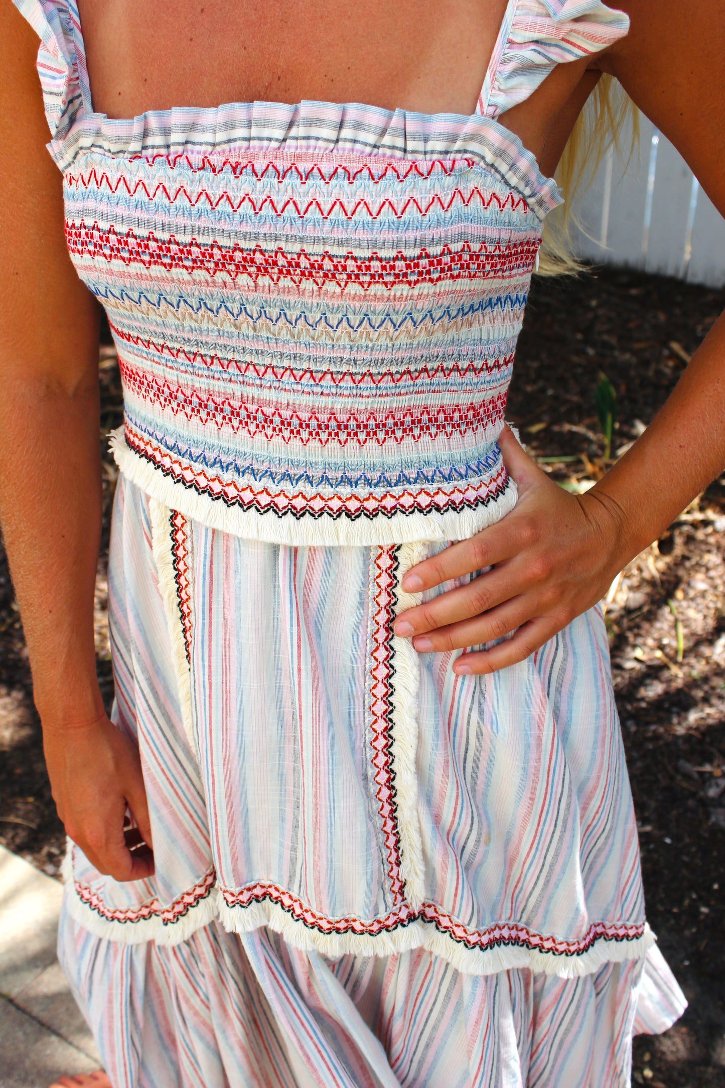 Allison | Stiped Midi Dress, M