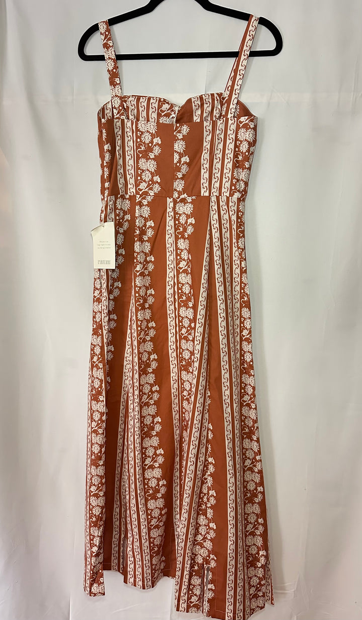 Parterre | Orange Floral Maxi Dress, XXS