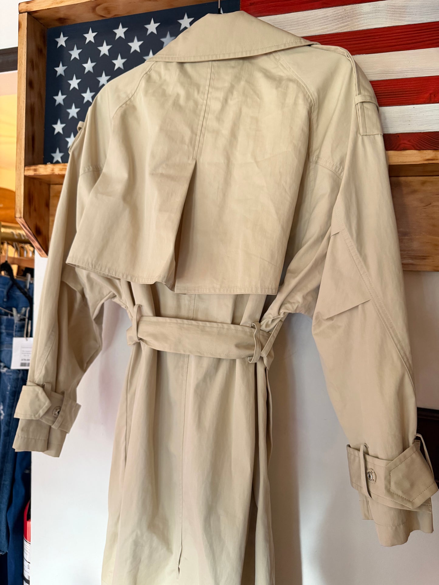 Zara | Tan Belted Trench Coat, M/L