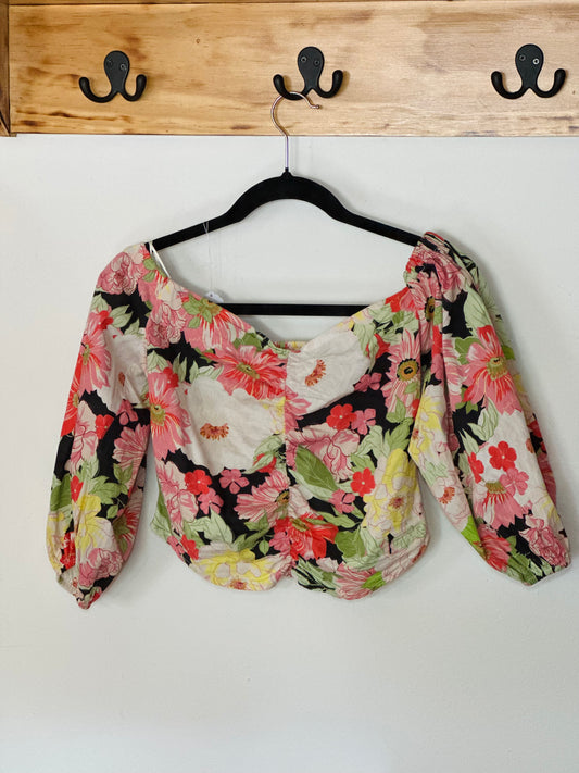 ZARA | Floral Off the Shoulder Top