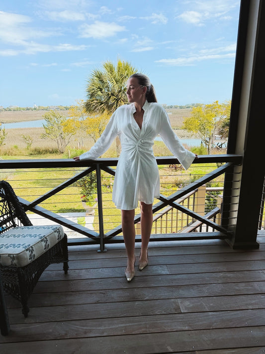 Sandro | Celia Ruched Mini Dress, M