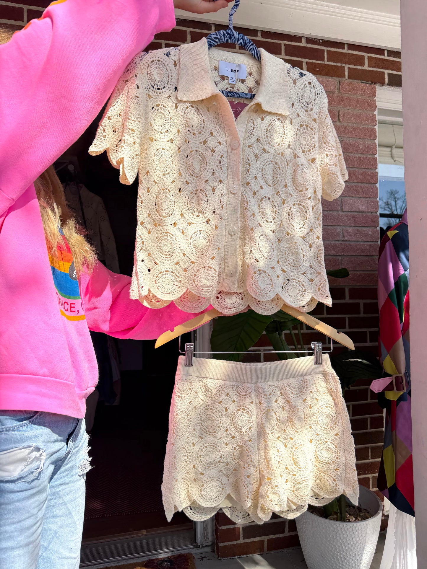 Le Bop | Crochet Polo + Short Set , XS / S