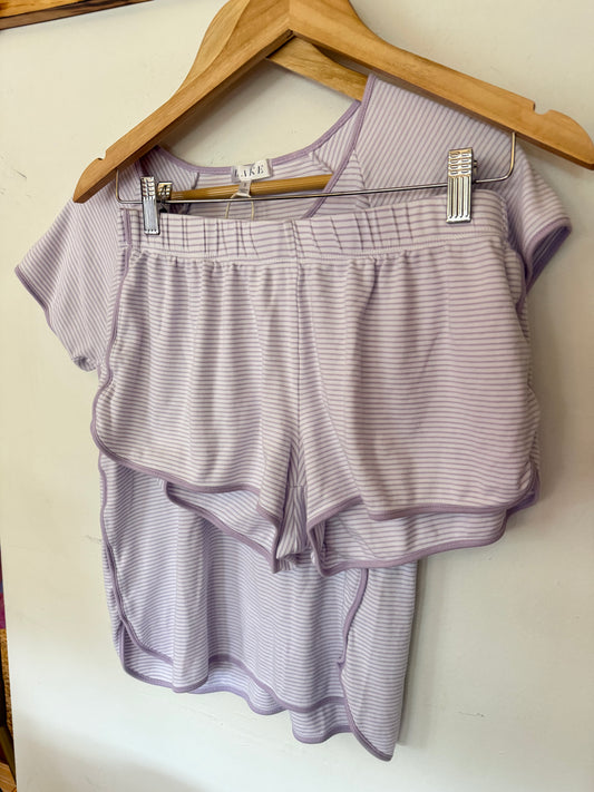Lake | Lavender Stripe Pajama Set, S