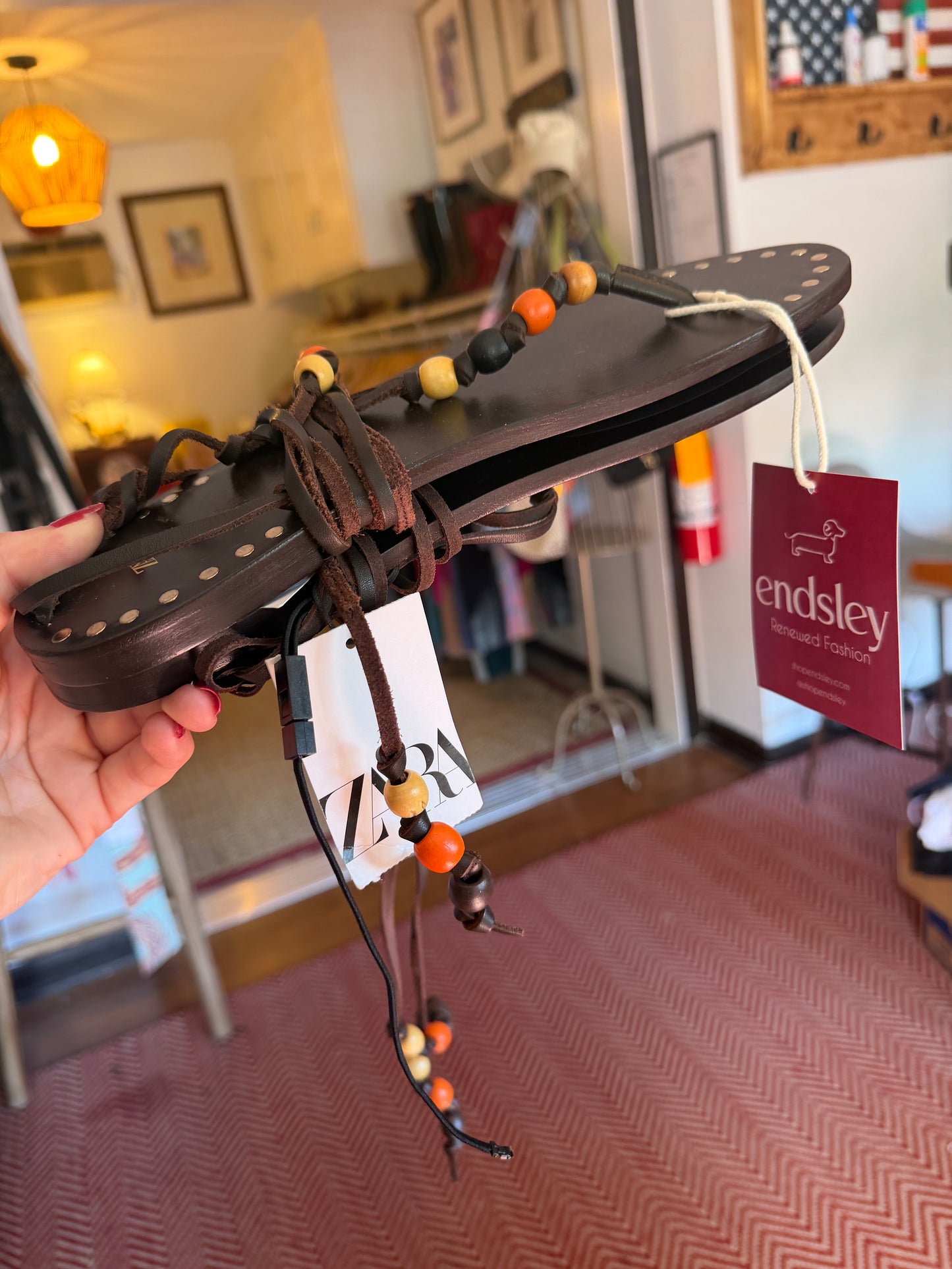 Zara | Strappy Beaded Sandal, 39