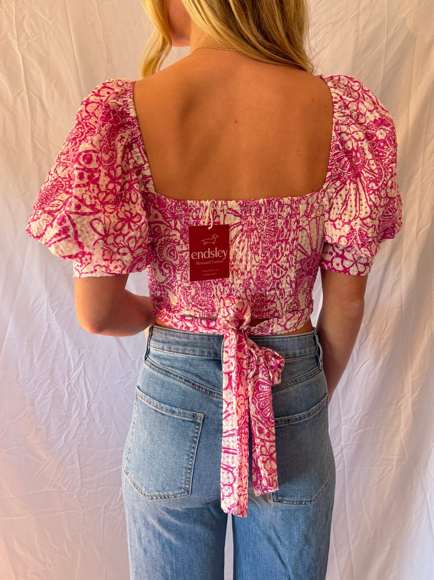 Maeve | Floral Cropped Tie Top, S/P