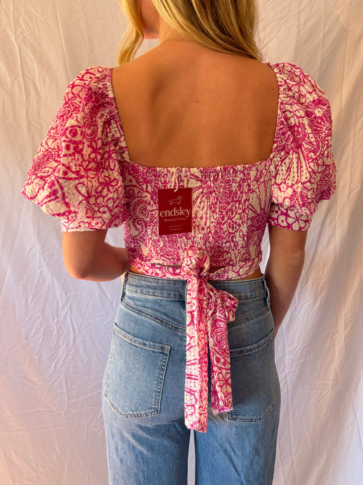 Maeve | Floral Cropped Tie Top, S/P