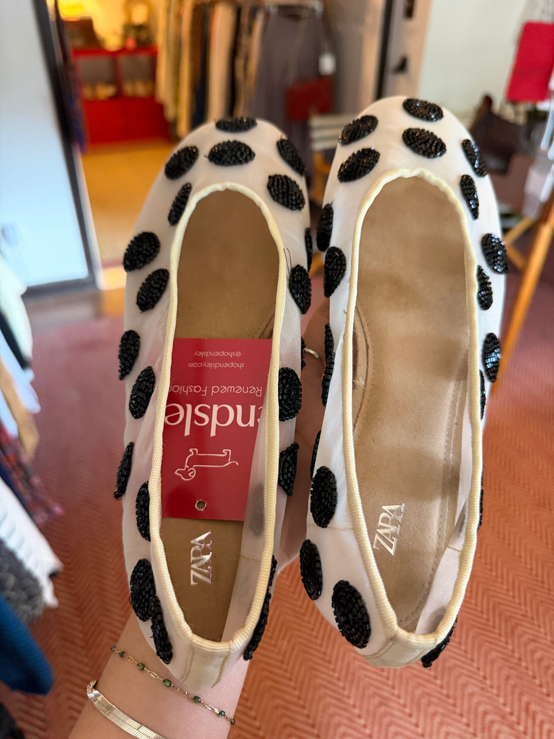 Zara | Beaded Ballet Flats, 38
