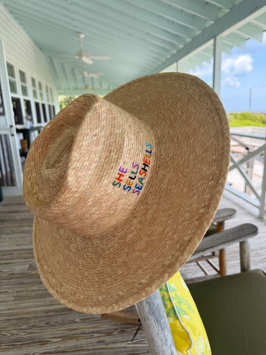 Sunshine Tienda | "She Sells Seashells" Palm Hat, XS/S