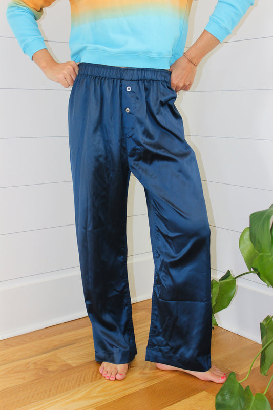 Olivaceous | Silk Boxer Pants, S