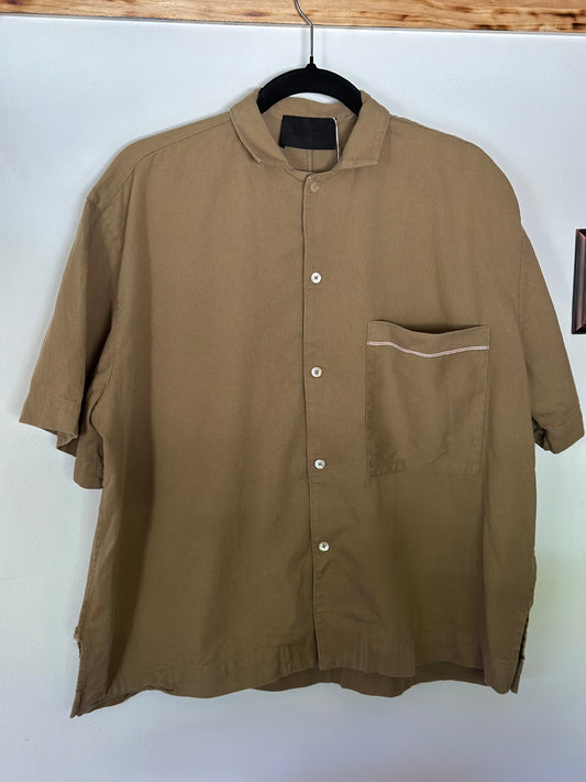 R. Swaider | Army Green Short Sleeve Button Up