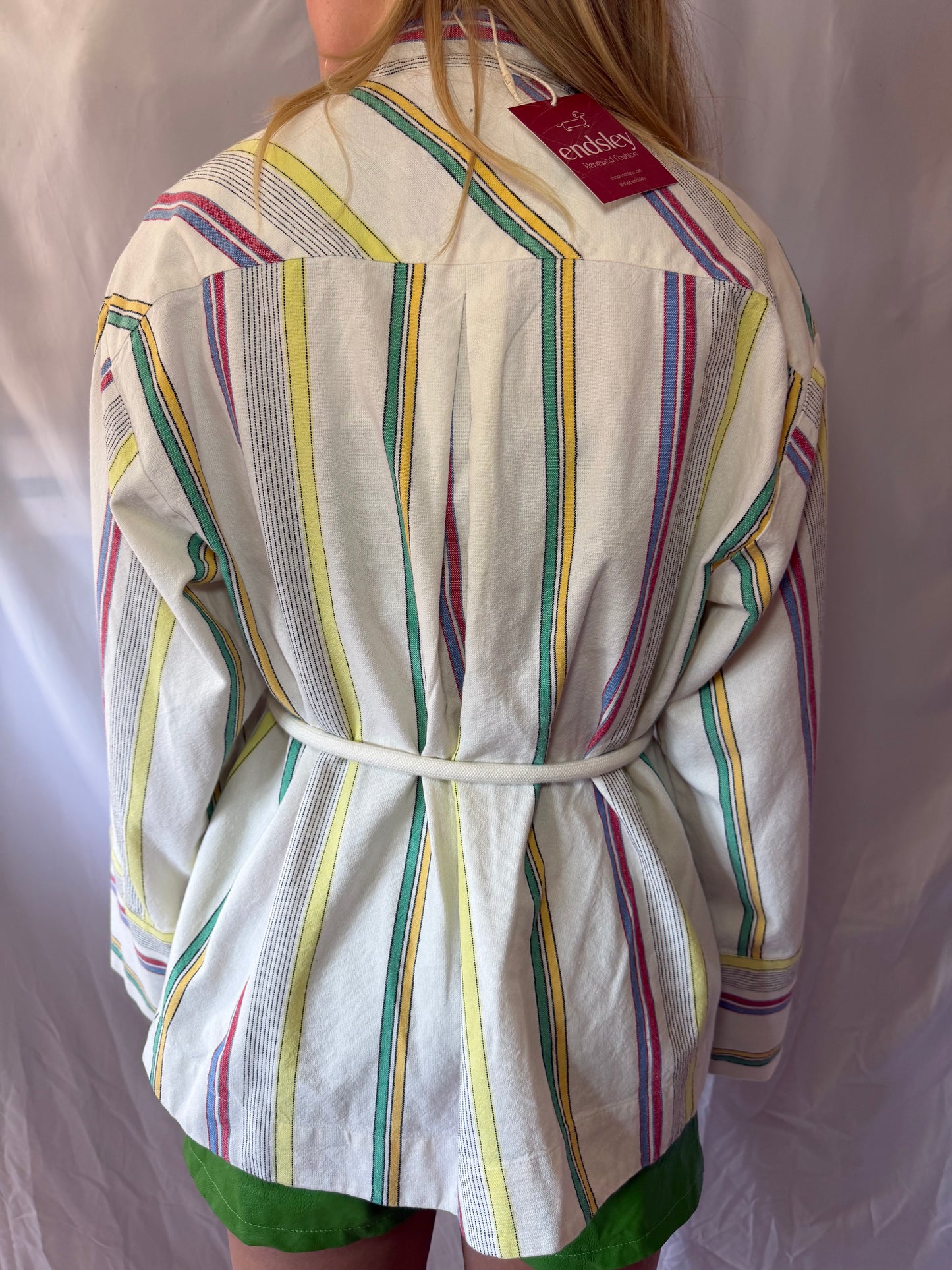 Tuckernuck | 100% Cotton Striped Tie Button Up Long Sleeve, XS