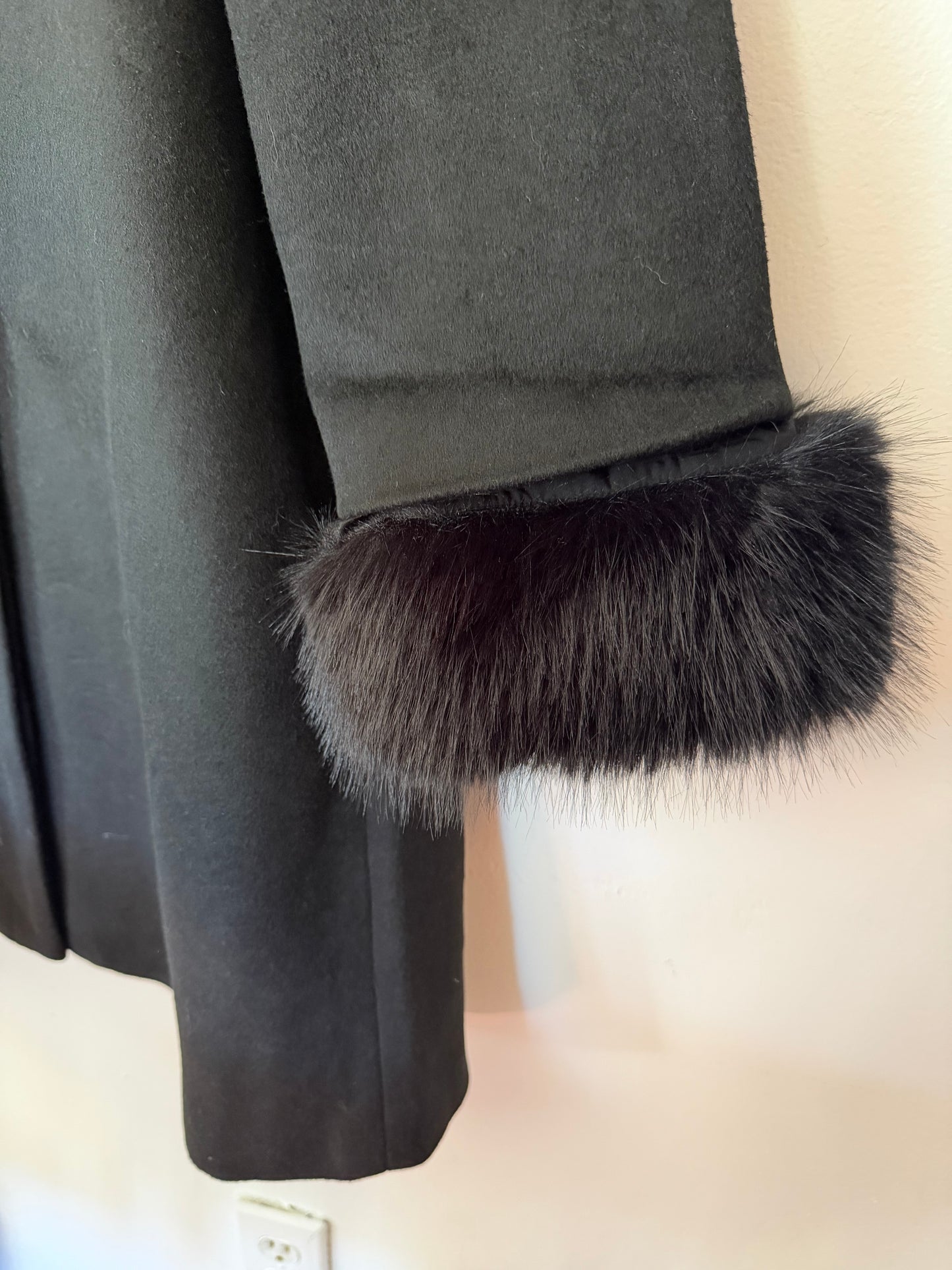 Tuckernuck | Black Wool Fur Cuff Harlan Coat