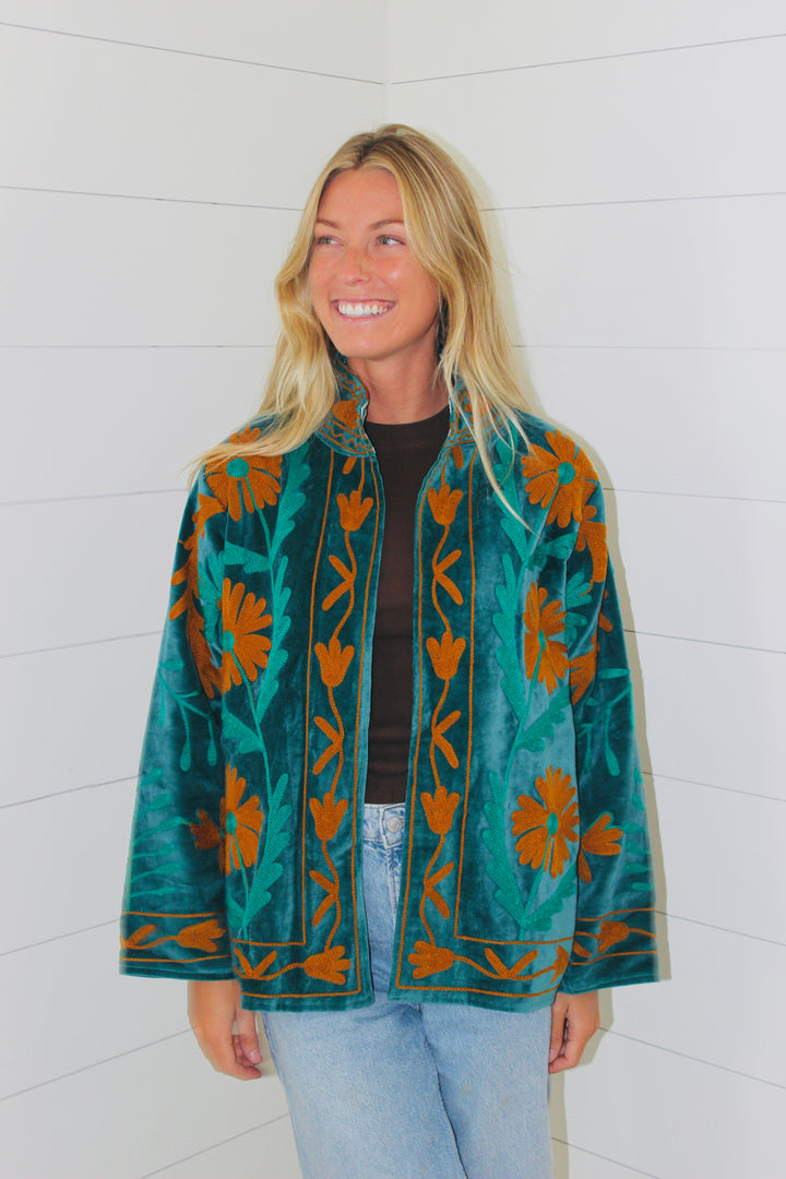 Endsley | Velvet Floral Jacket, OS