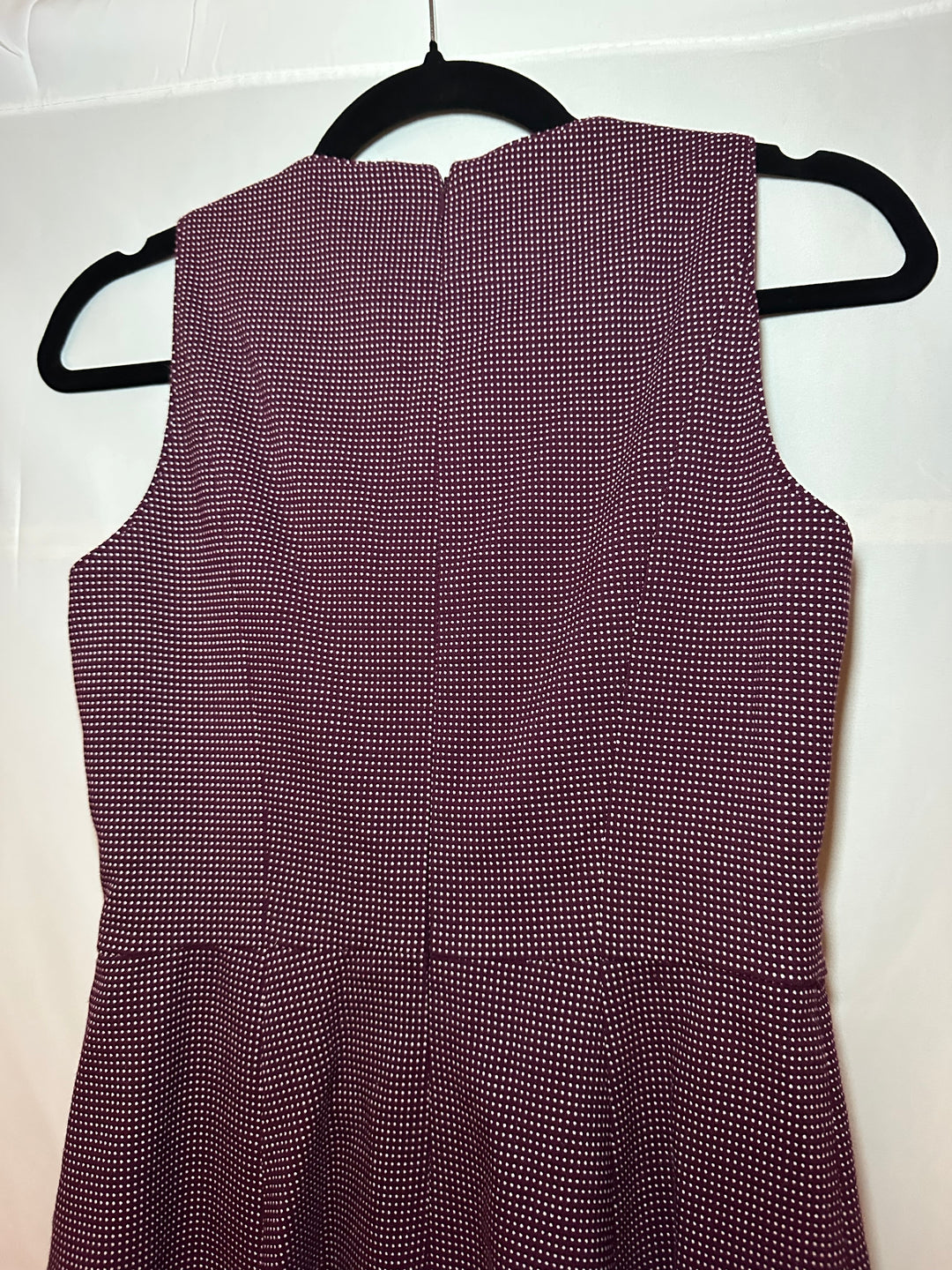 Gal Meets Glam Sleeveless Plum Polka Dot Dress, 0