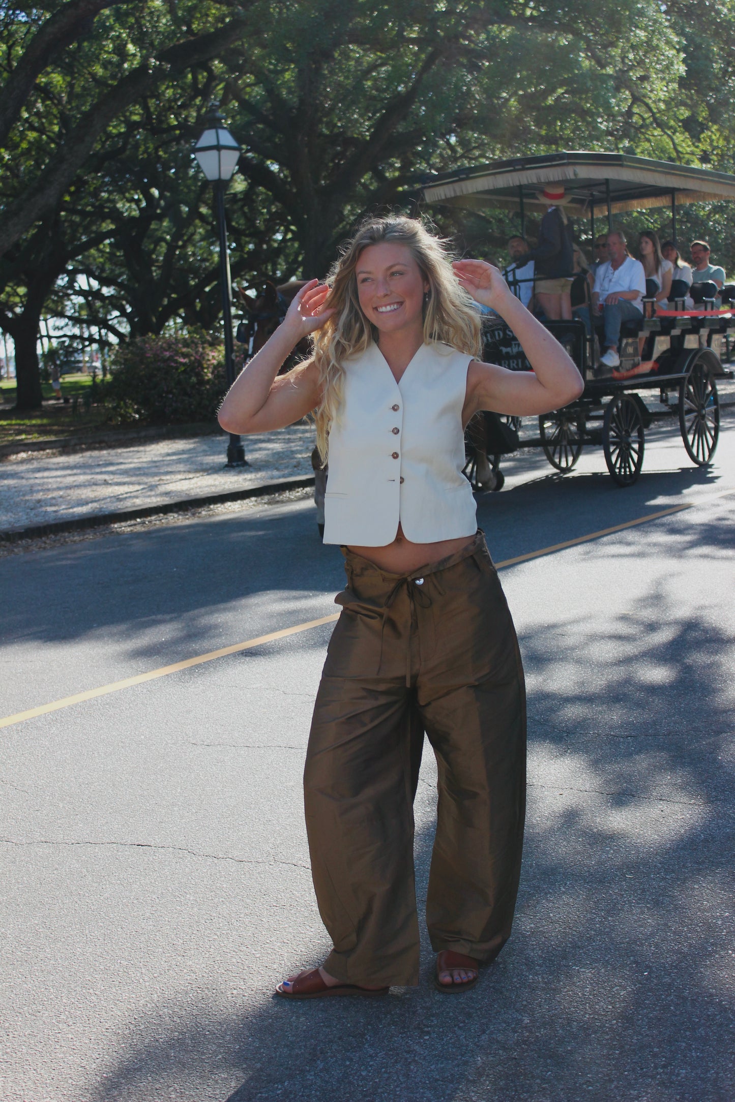 Chan Luu | Techno Taffeta Barrel Pant, 3