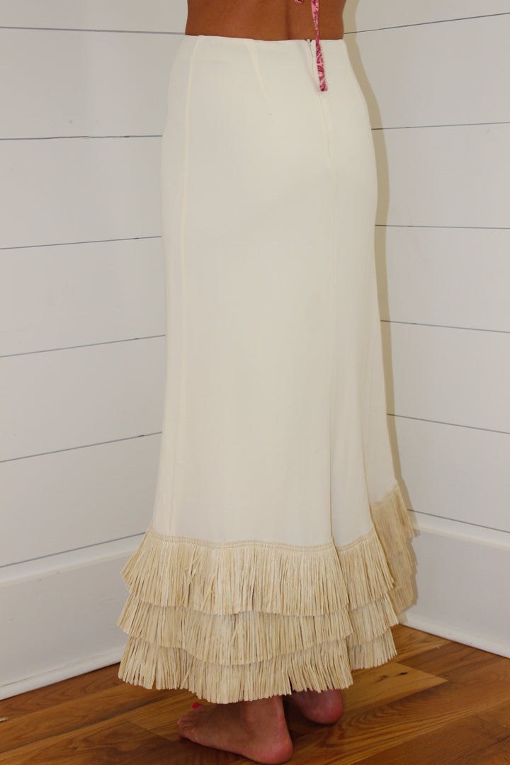 Raffia Midi Skirt