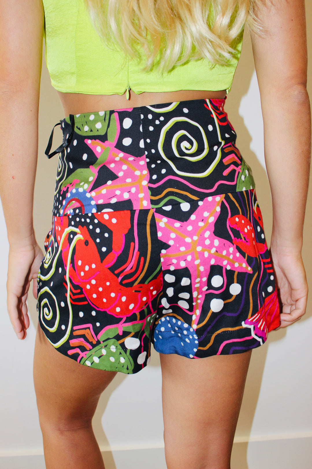 Farm Rio | Under The Sea Front Knot Shorts, S