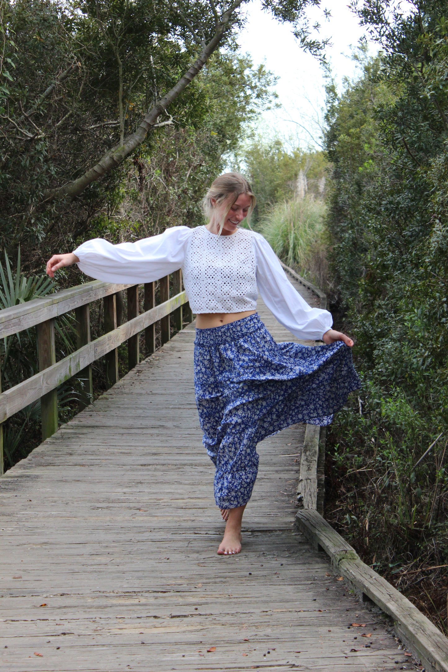 Pink City Prints |  Perfume Dahlia Rah Rah Skirt Floral Printed Maxi Skirt, XS/S
