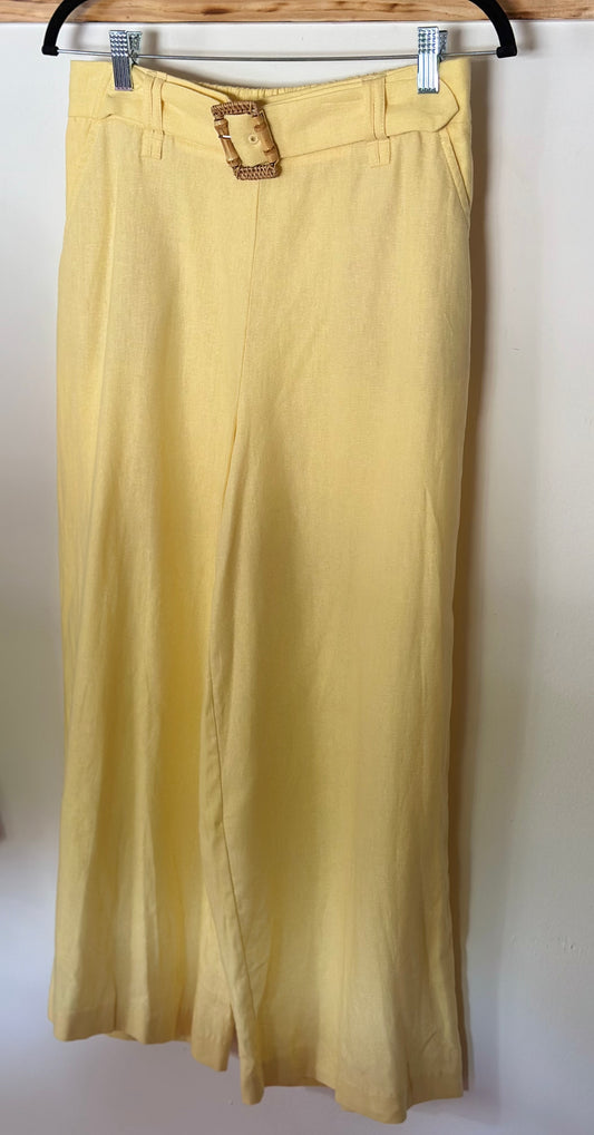 Sigrid Olsen | Yellow Linen Pants with Belt
