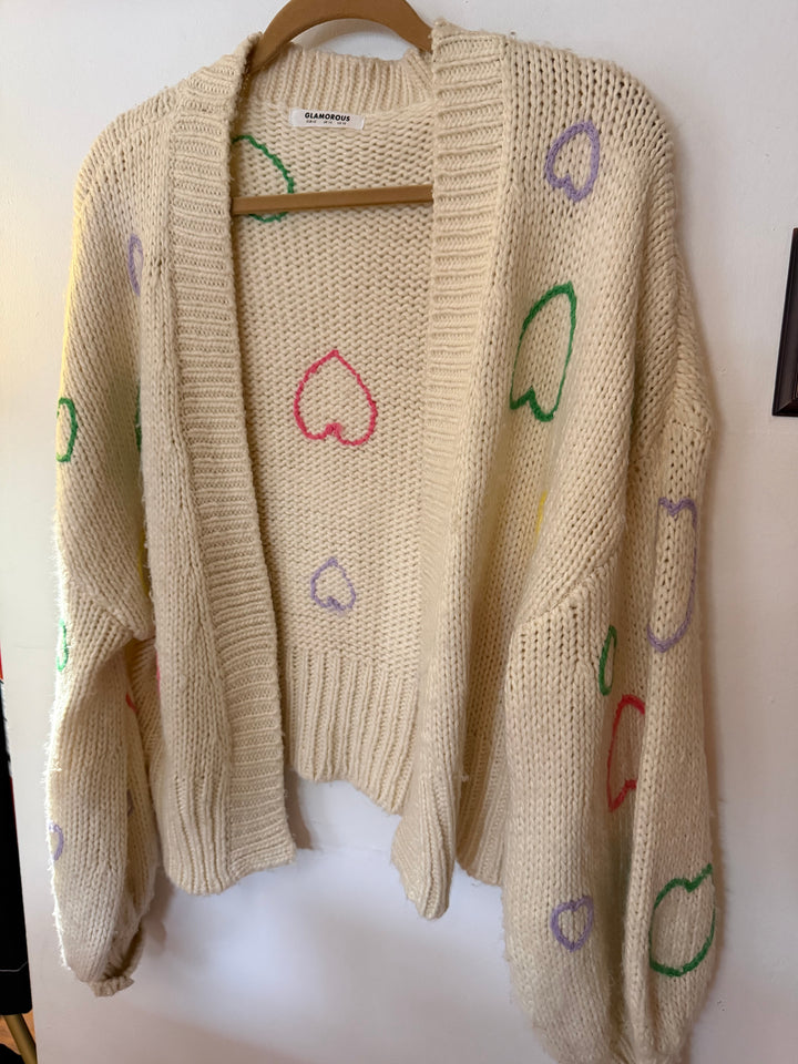Glamorous UK | Knit Cardigan with Hearts, 10