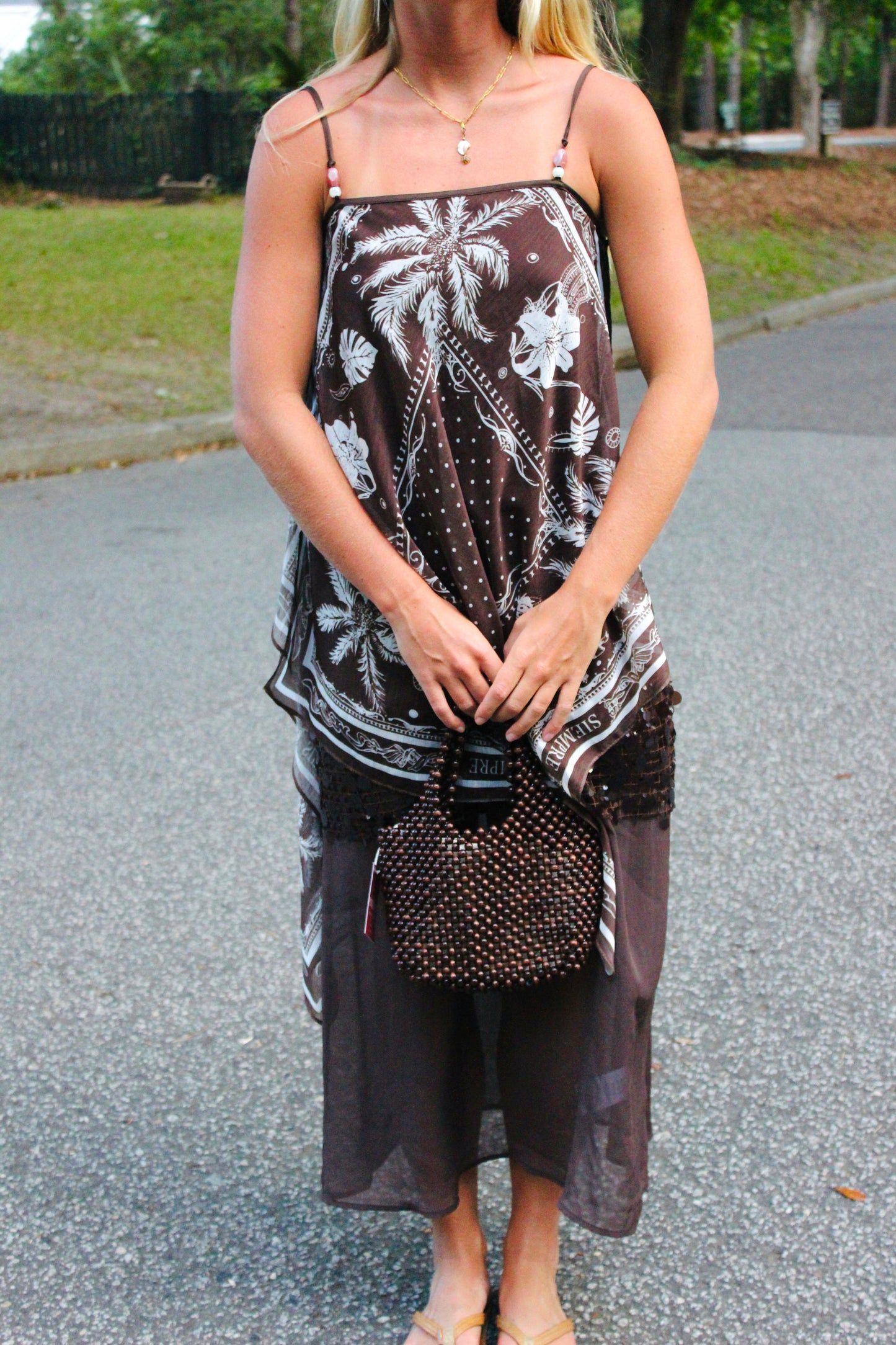 Siempre x Anthropologie | Sequin Trim Flowy Dress, XS