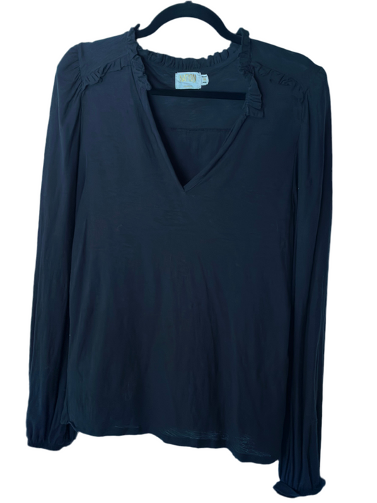 Nation LTD | Black Long Sleeve with Ruffle Detail