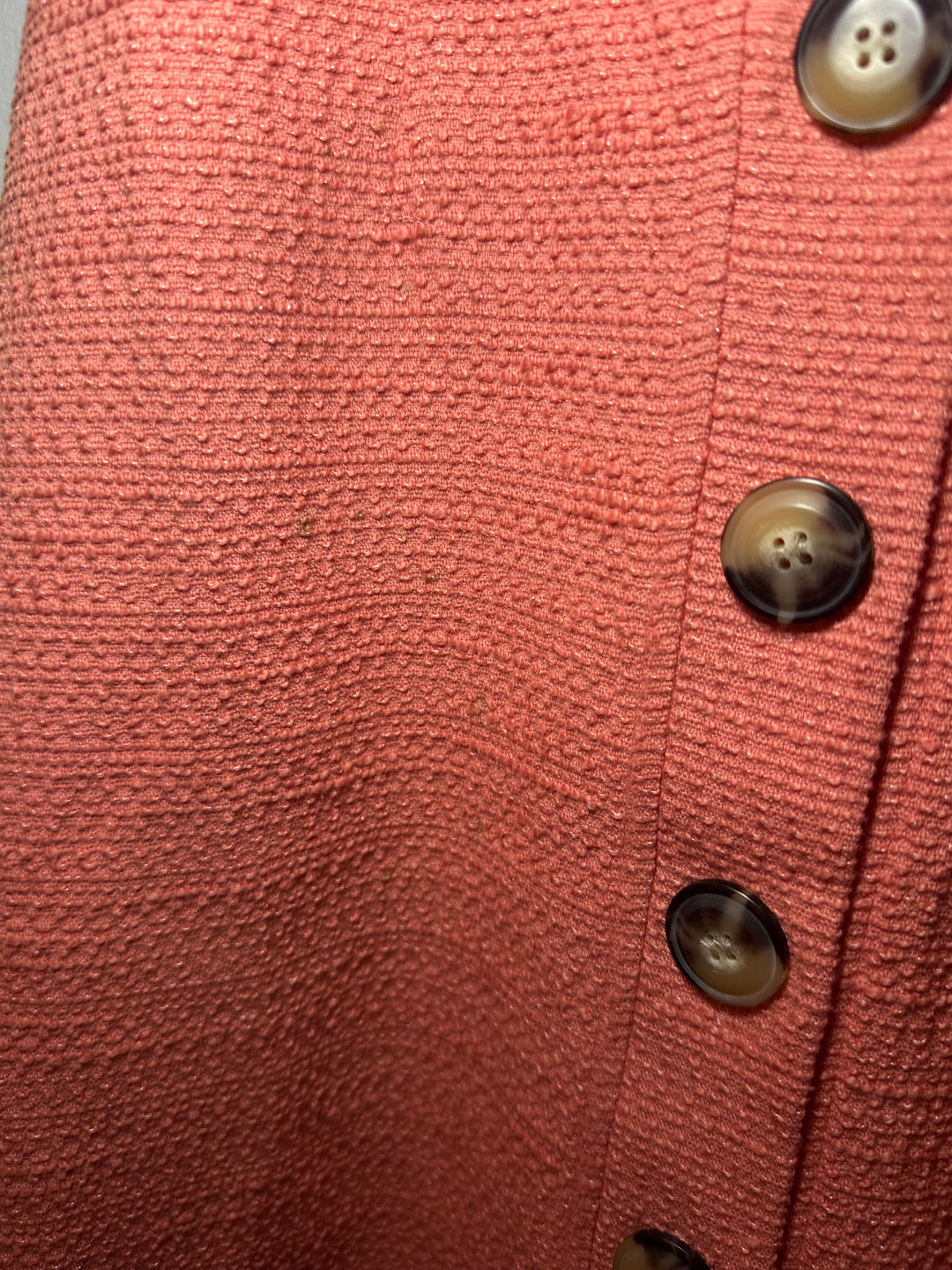 Gal Meets Glam | Tweed Coral Button Dress
