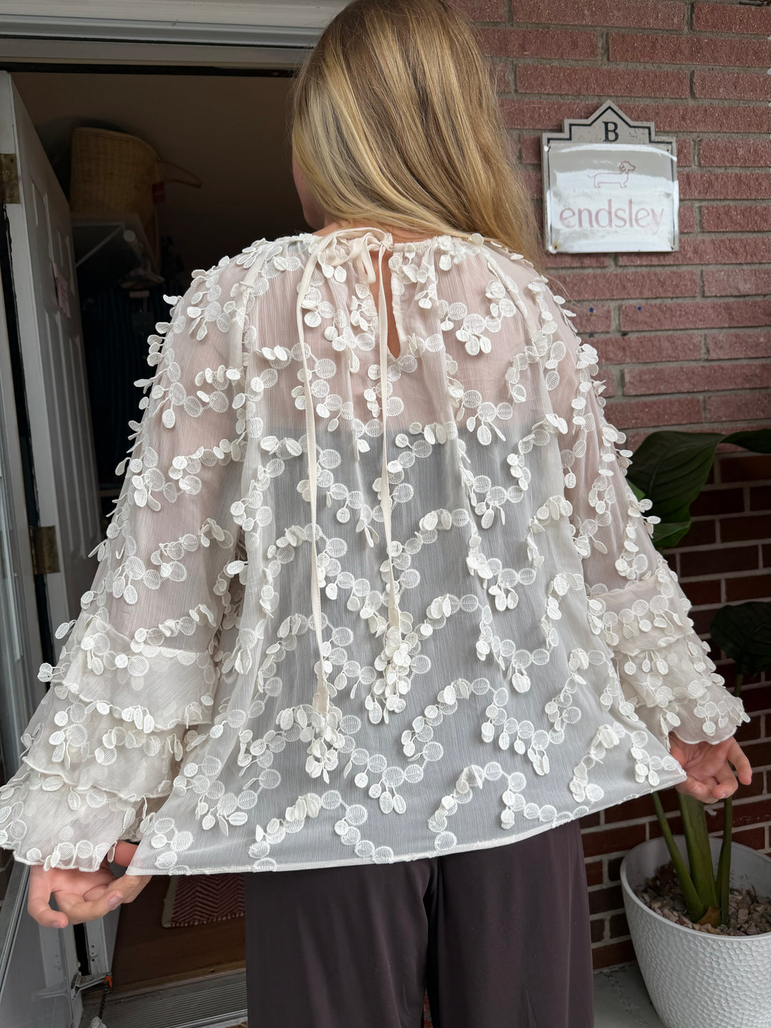 MINT | Sheer Textured Blouse, 14
