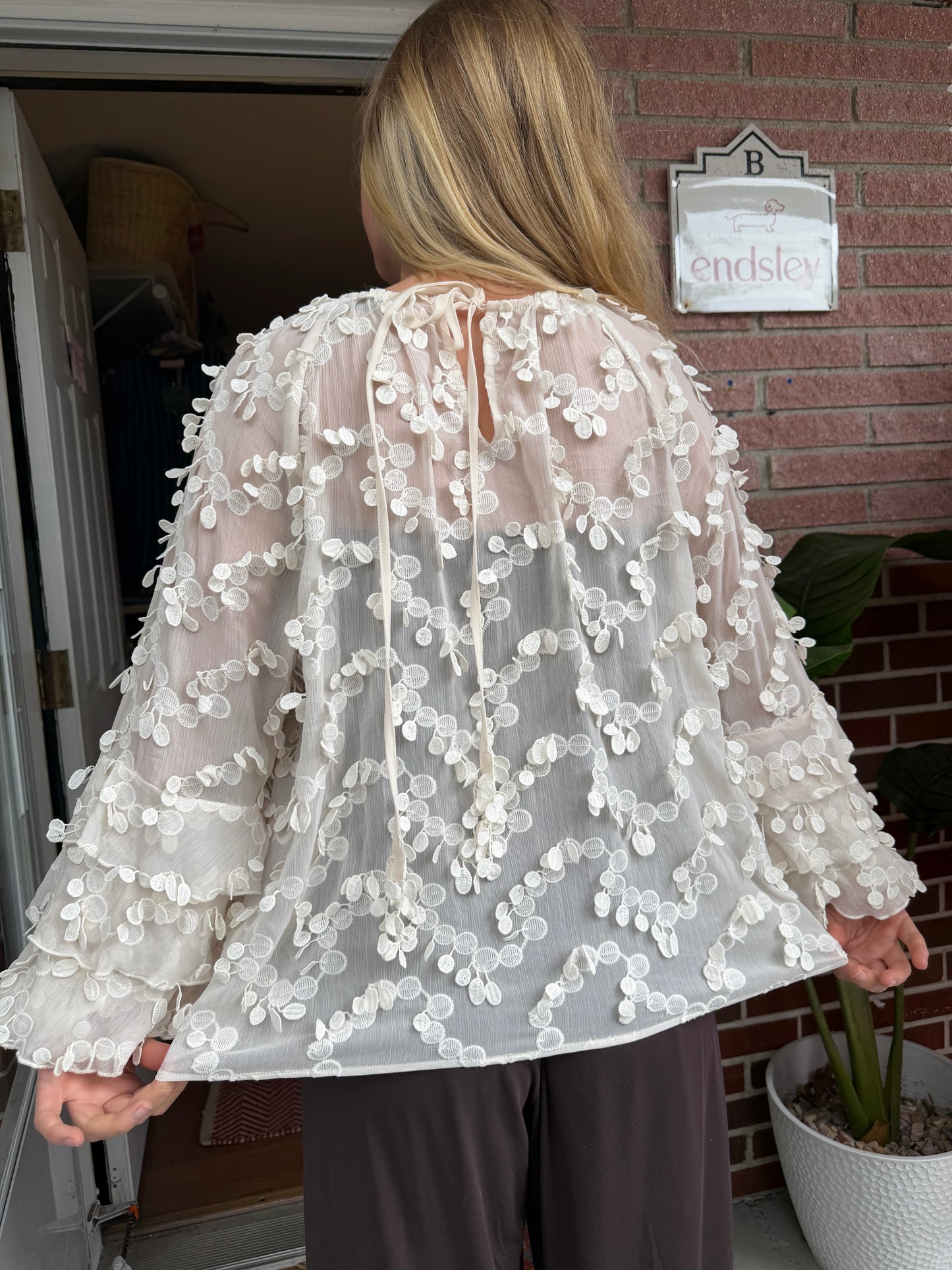 MINT | Sheer Textured Blouse, 14