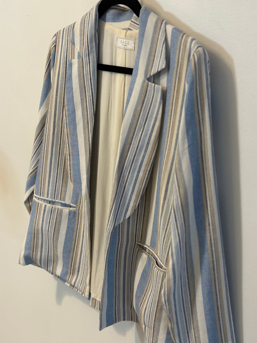 Sage The Label | Le Cascate White Multi Striped Blazer