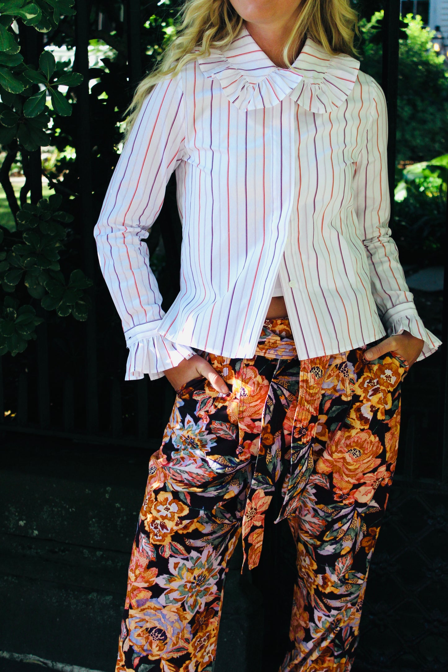 Maria De La Orden | Striped Button Up Blouse, 34