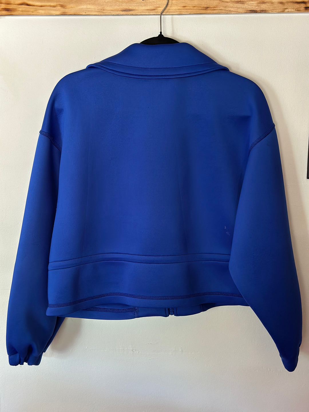 ZARA |  Electric Blue Neoprene-Style Crop Jacket