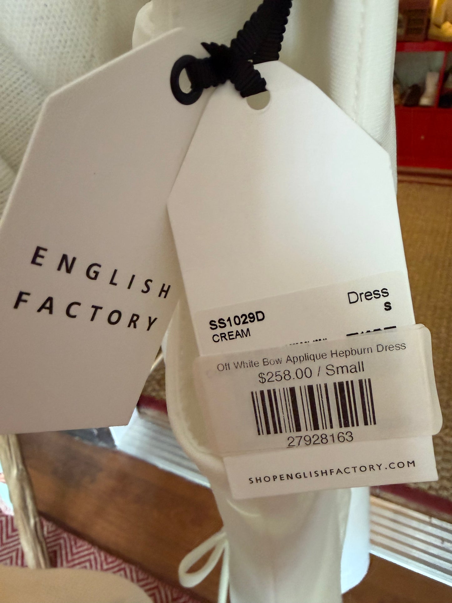 English Factory | Bow Applique Hepburn Dress, S