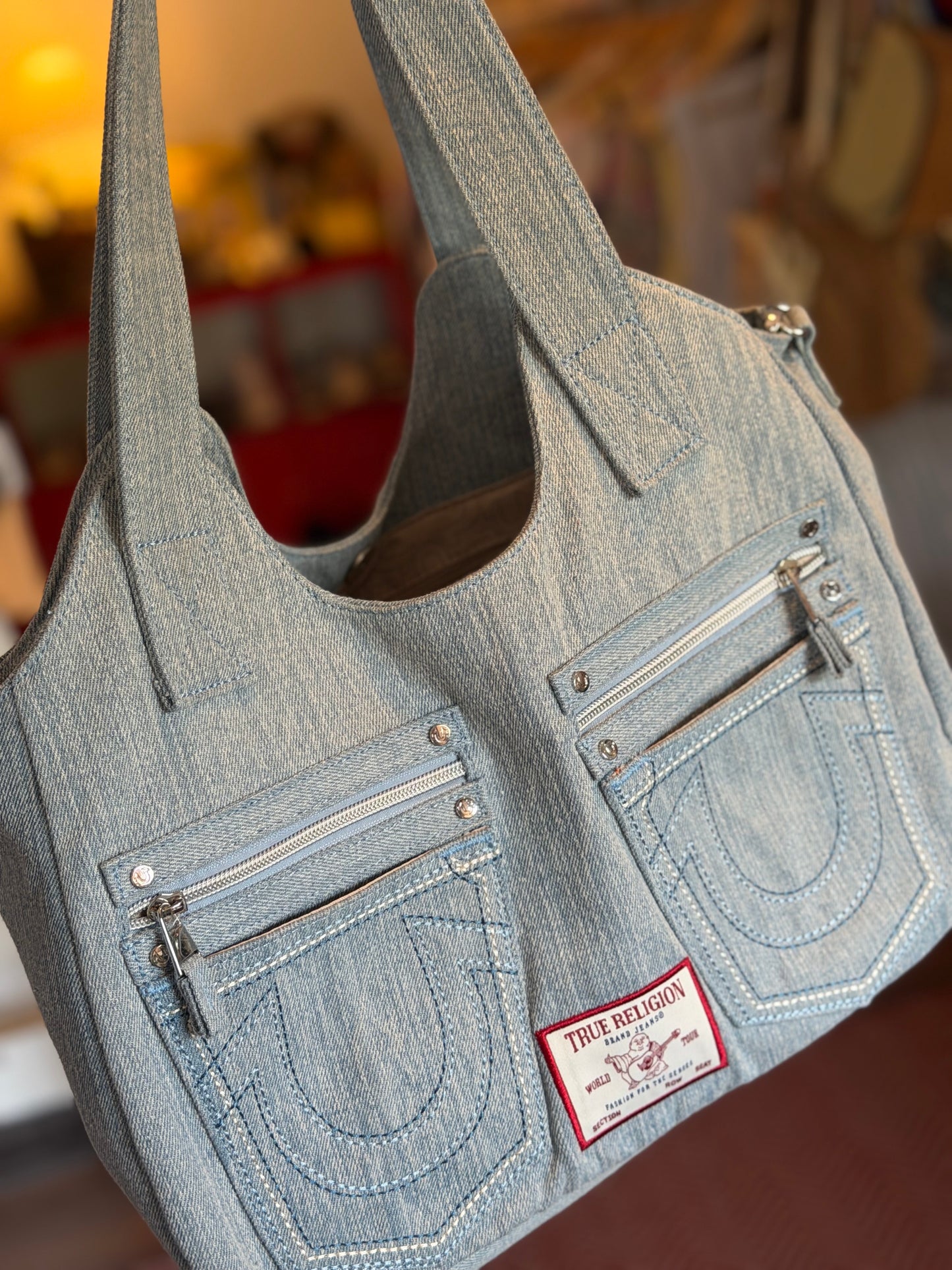 True Religion  | Denim Shoulder + Crossbody Purse