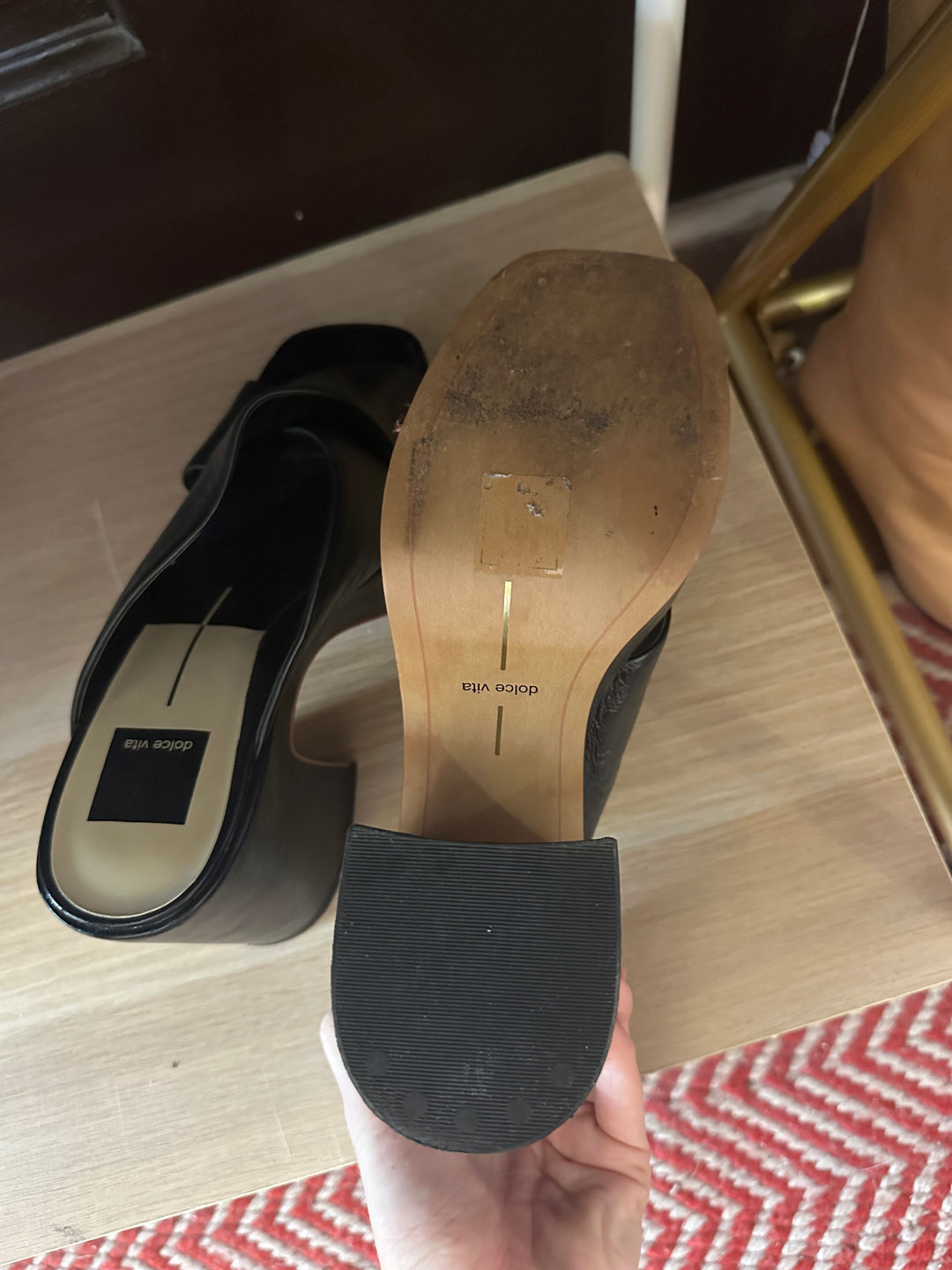 Dolce Vita | Platform Black Leather Sandal, 8.5