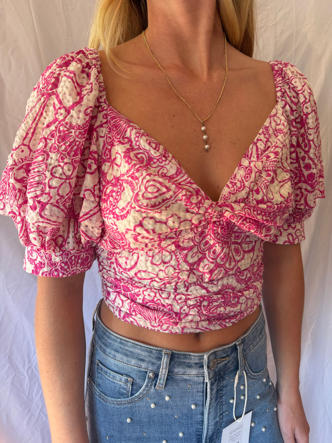 Maeve | Floral Cropped Tie Top, S/P