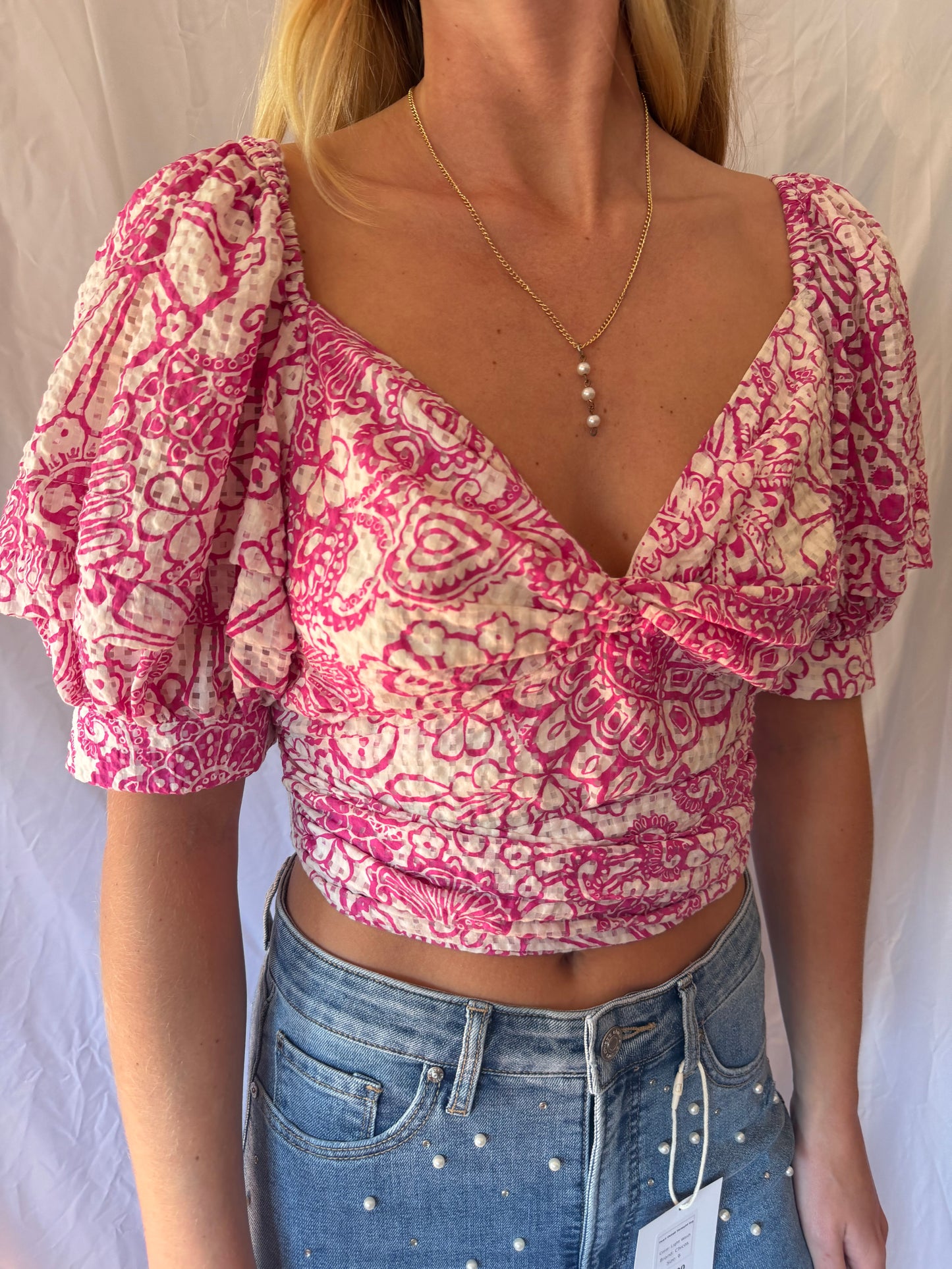 Maeve | Floral Cropped Tie Top, S/P