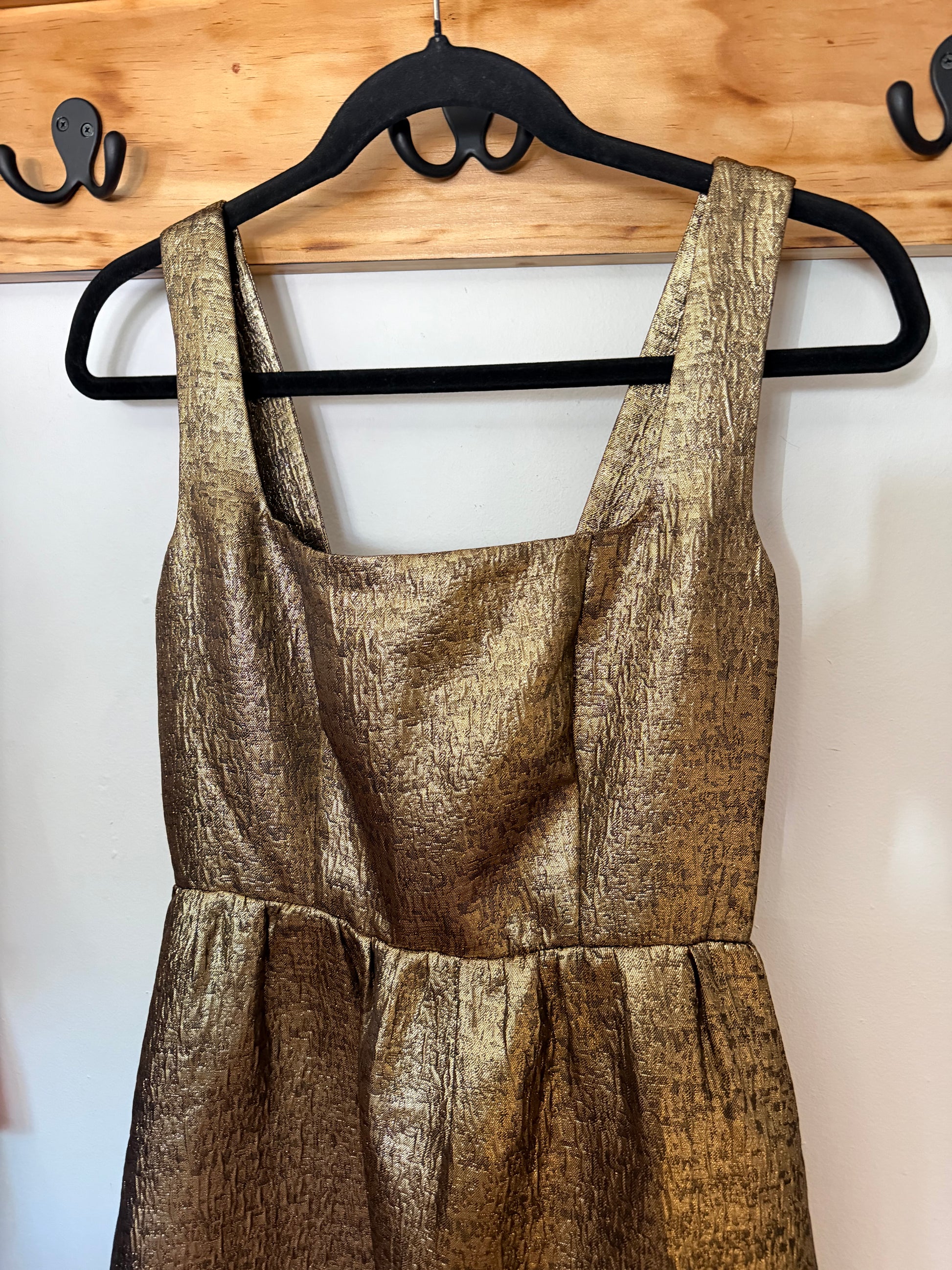 Tuckernuck Gold Textured Jacquard Esme Dress Gold / XXS Tuckernuck Gold Textured Jacquard Esme Dress Gold / XXS