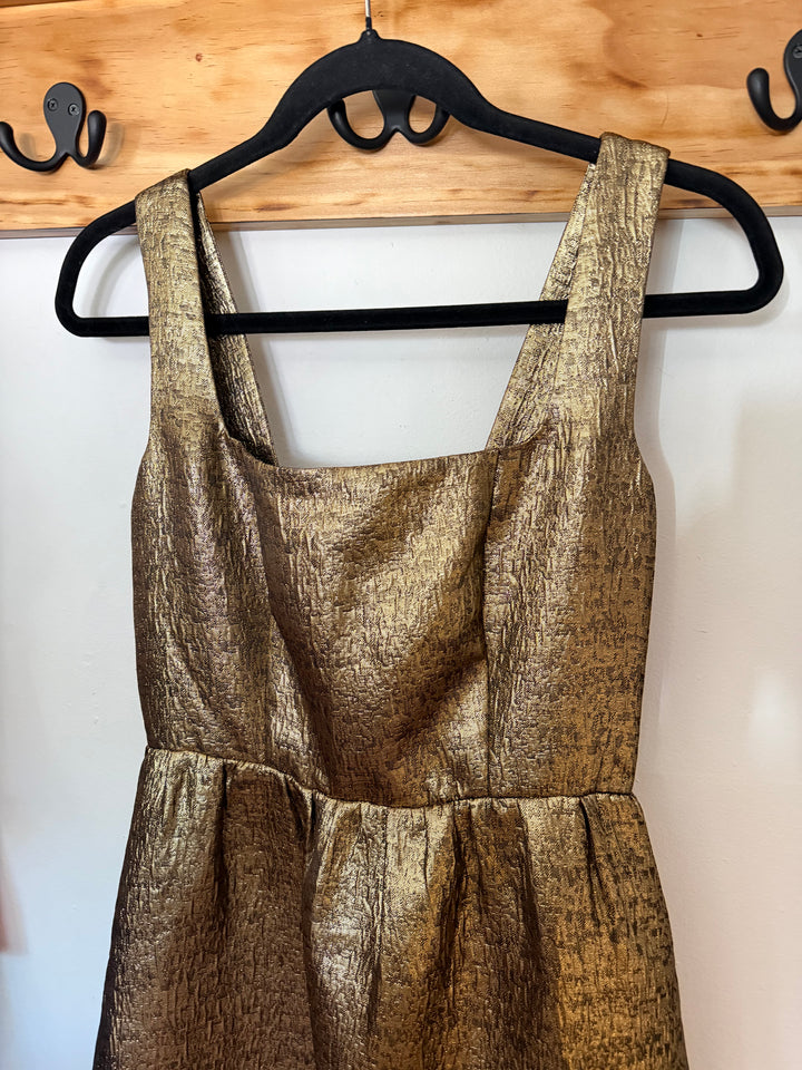 Tuckernuck | Gold Textured Jacquard Esme Dress, XXS