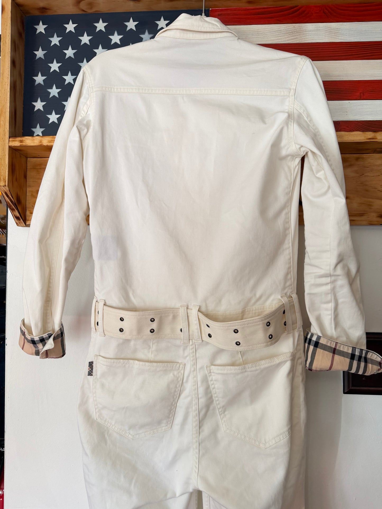 Burberry| Off-White  Denim Jumpsuit, 4/6