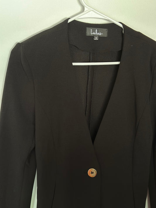 Lulus | Structured Blazer with Gold Button