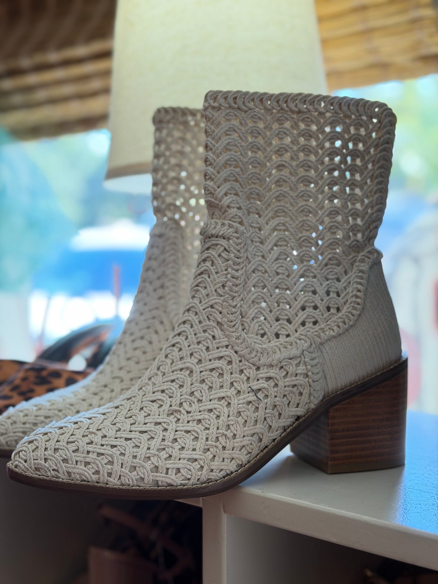 Kelsi Dagger \ Emery Ivory Crochet Booties, 7.5