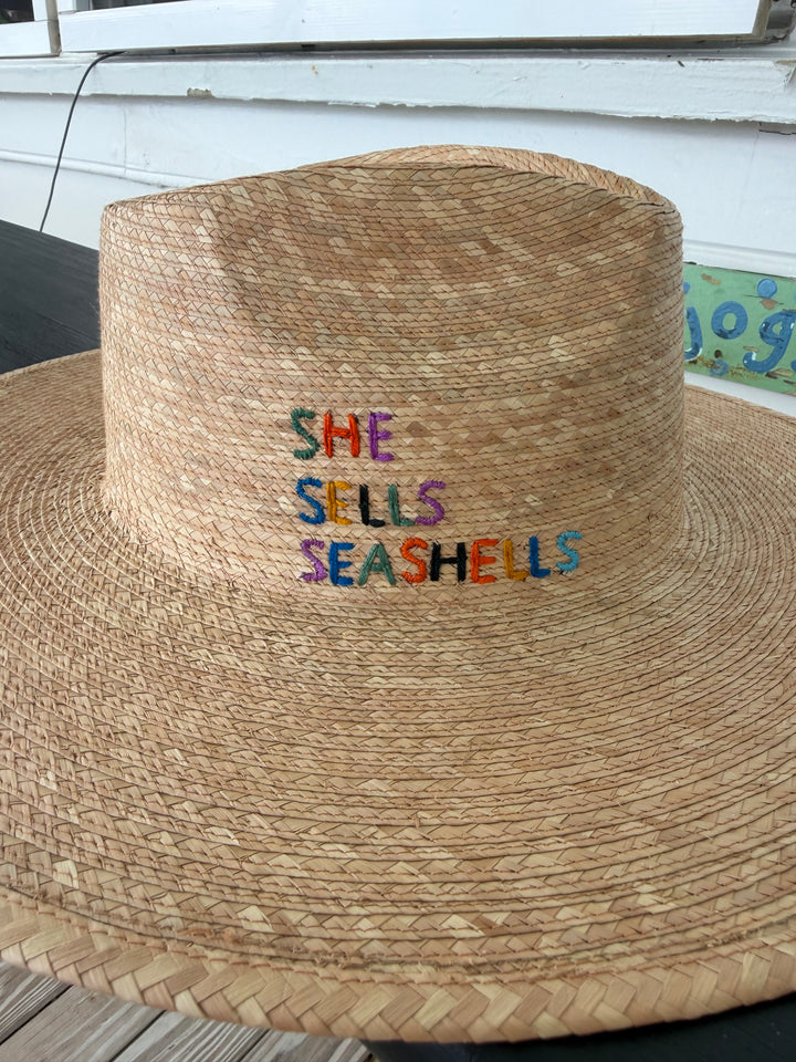 Sunshine Tienda | "She Sells Seashells" Palm Hat, XS/S