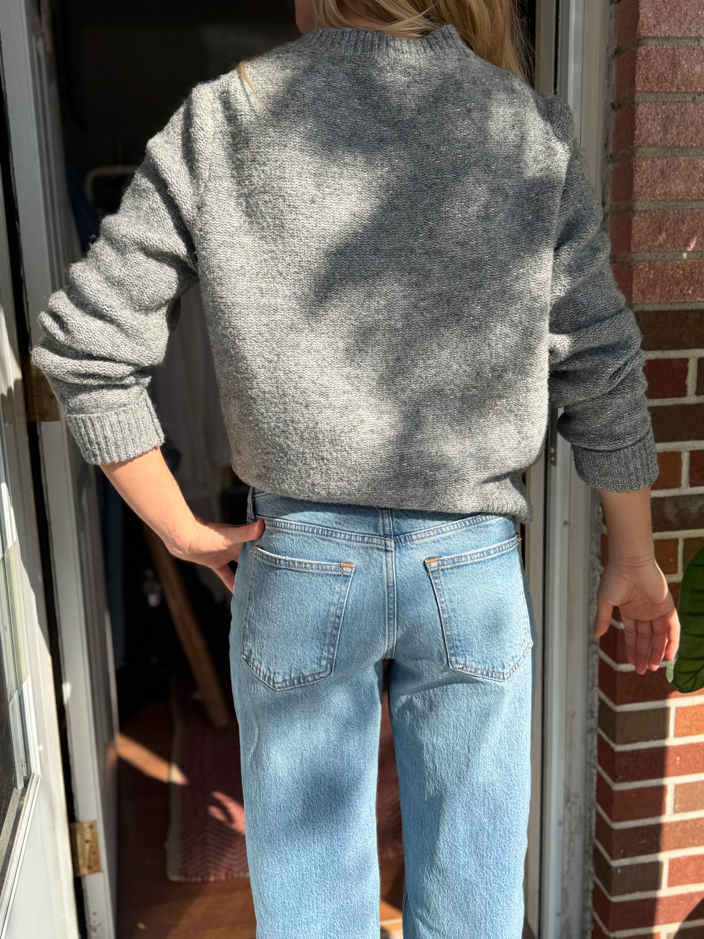 J Crew | Button Down Sparkly Sweater, L